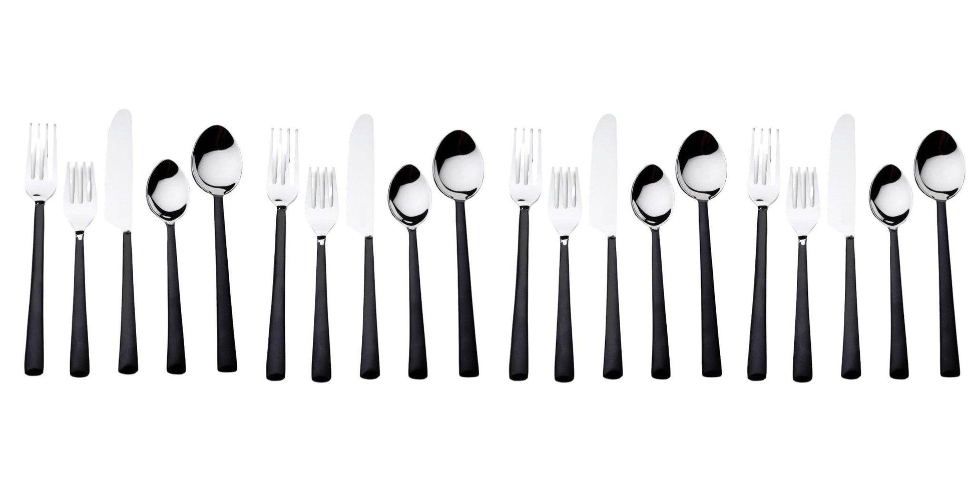 Matte Black Stainless Steel Twenty Piece Hand Forged Flatware Set - Loft&Timber