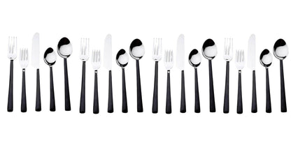 Matte Black Stainless Steel Twenty Piece Hand Forged Flatware Set - Loft&Timber