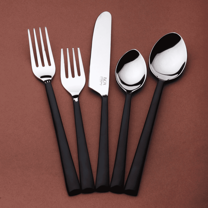 Matte Black Stainless Steel Twenty Piece Hand Forged Flatware Set - Loft&Timber