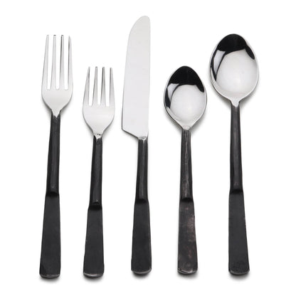 Matte Black Stainless Steel Twenty Piece Hand Forged Flatware Set - Loft&Timber