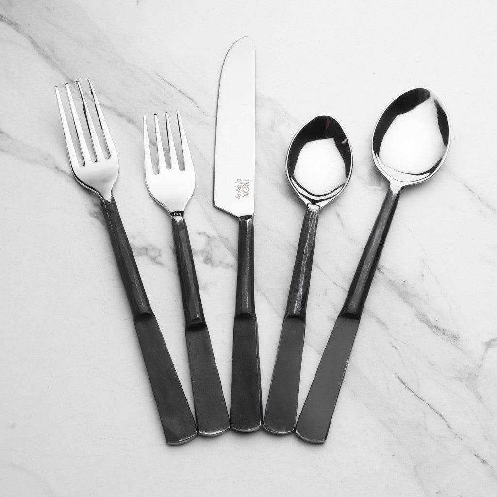 Matte Black Stainless Steel Twenty Piece Hand Forged Flatware Set - Loft&Timber