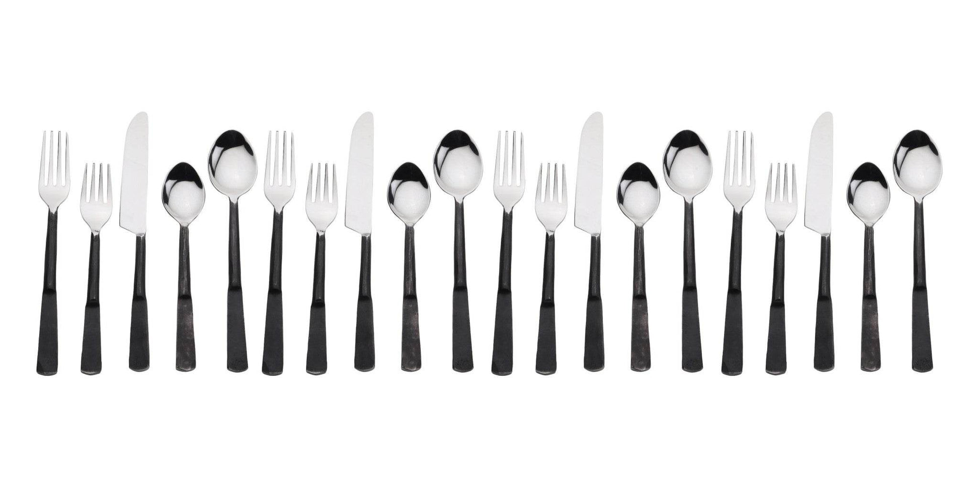 Matte Black Stainless Steel Twenty Piece Hand Forged Flatware Set - Loft&Timber