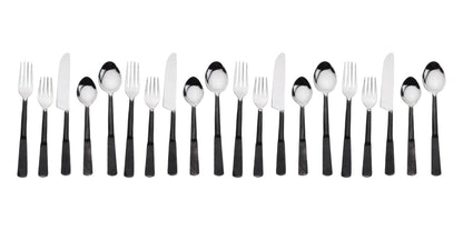 Matte Black Stainless Steel Twenty Piece Hand Forged Flatware Set - Loft&Timber