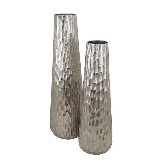 23" Silver Round Aluminum Table Vase - Loft&Timber