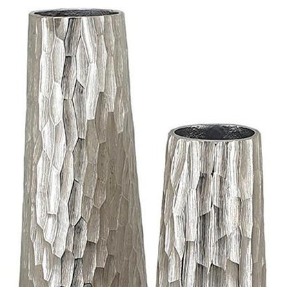 23" Silver Round Aluminum Table Vase - Loft&Timber