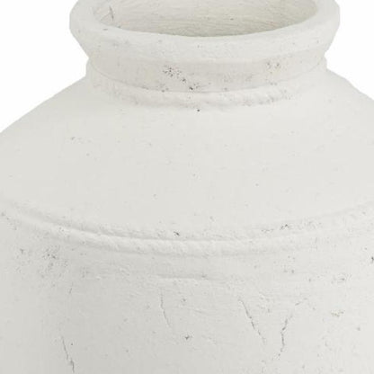 14" White Terracotta Round Jug Vase - Loft&Timber