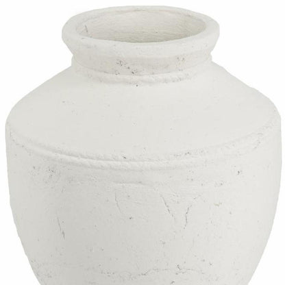 14" White Terracotta Round Jug Vase - Loft&Timber