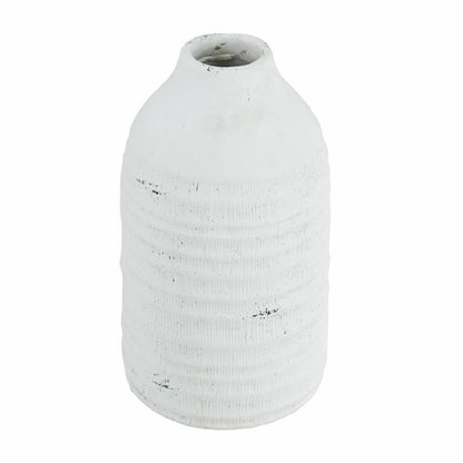 12" White Stoneware Round Jug Vase - Loft&Timber