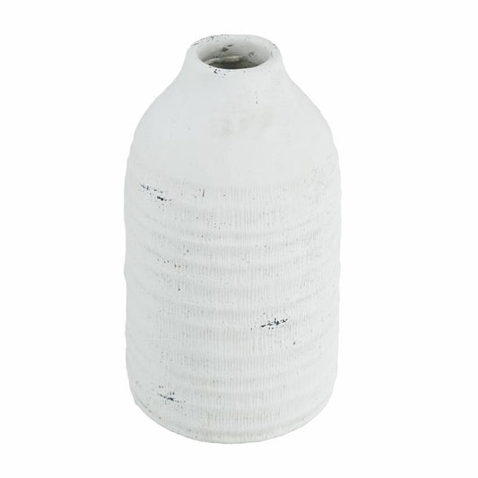 12" White Stoneware Round Jug Vase - Loft&Timber