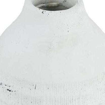 12" White Stoneware Round Jug Vase - Loft&Timber