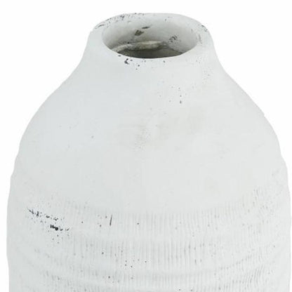 12" White Stoneware Round Jug Vase - Loft&Timber