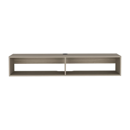 59" Beige Floating Mount TV Stand - Loft&Timber