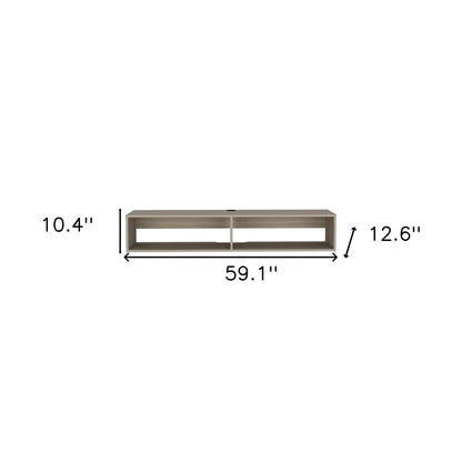 59" Beige Floating Mount TV Stand - Loft&Timber
