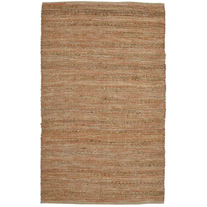 2' X 3' Brown And Brick Red Jute Striped Flatweave Handmade Area Rug - Loft&Timber