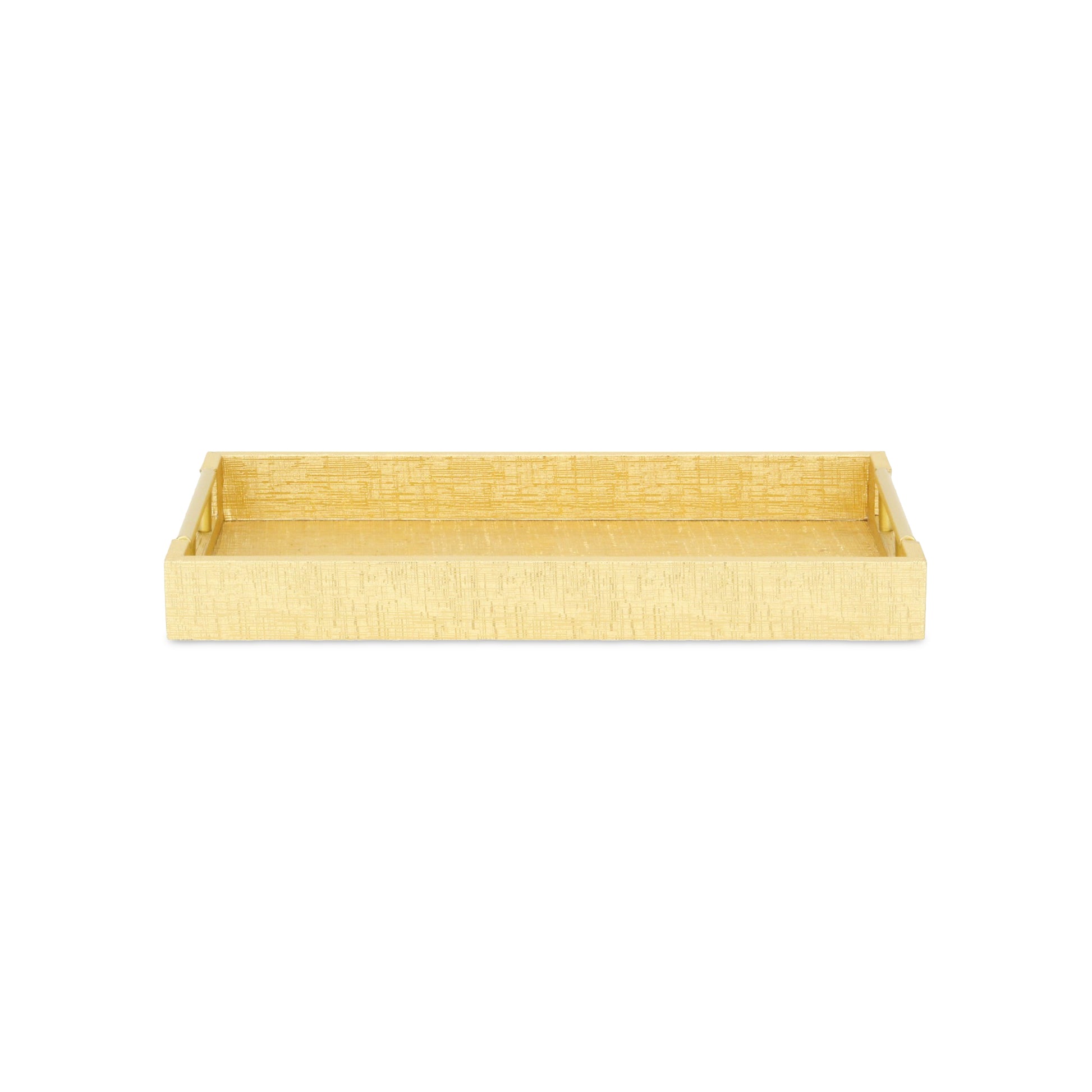 16" Gold Wood Geometric Serving Tray With Handles - Loft&Timber