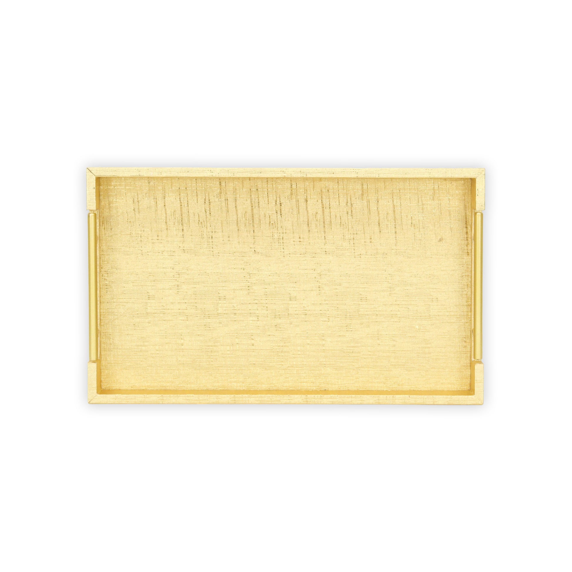 16" Gold Wood Geometric Serving Tray With Handles - Loft&Timber