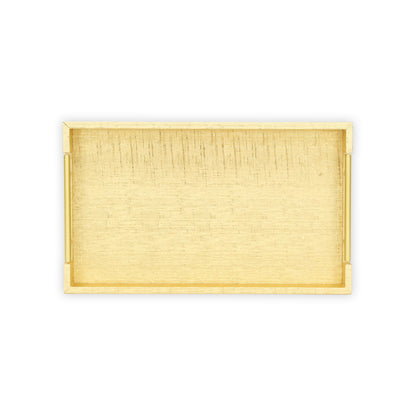 16" Gold Wood Geometric Serving Tray With Handles - Loft&Timber