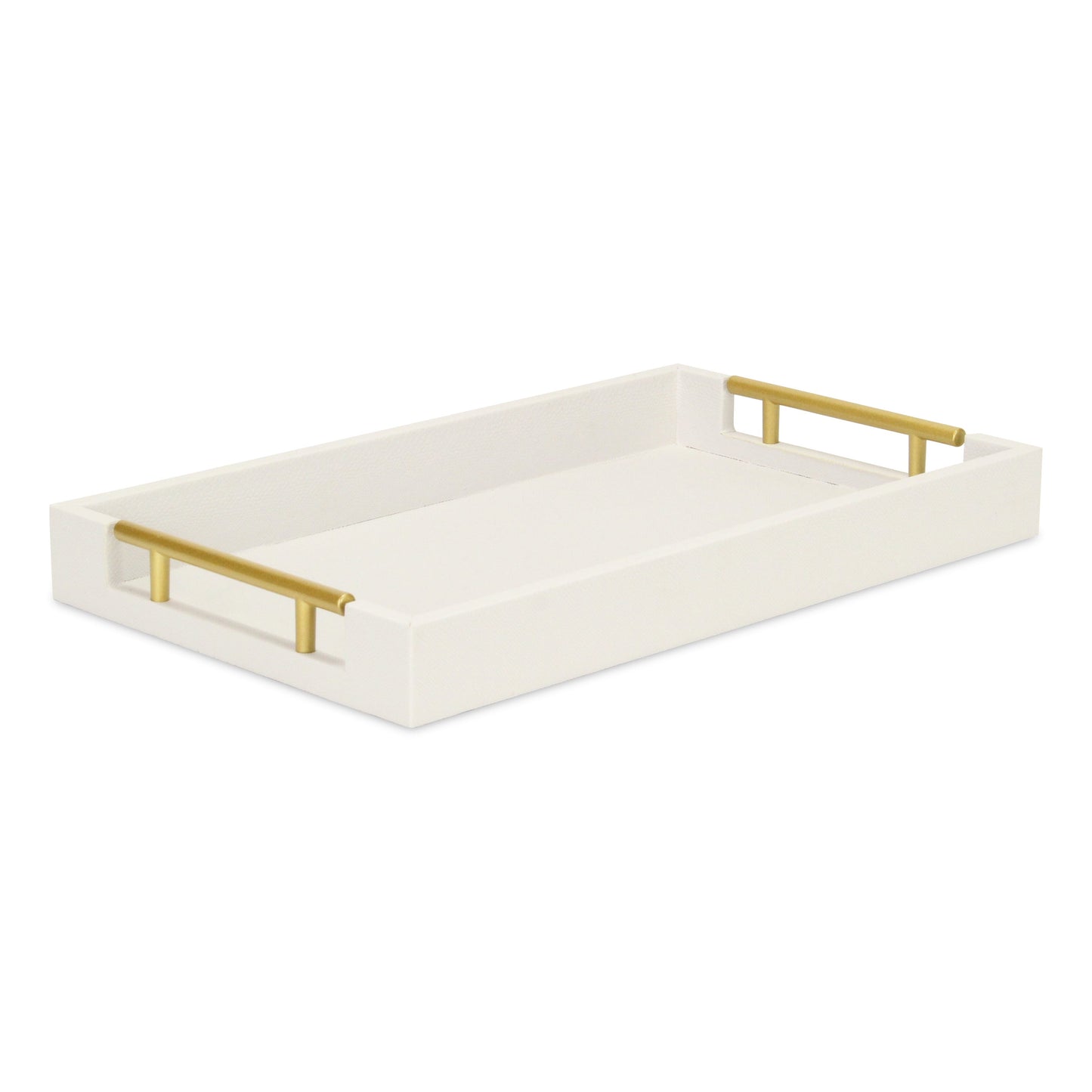 16" Wood Faux Shagreen Serving Tray With Handles - Loft&Timber
