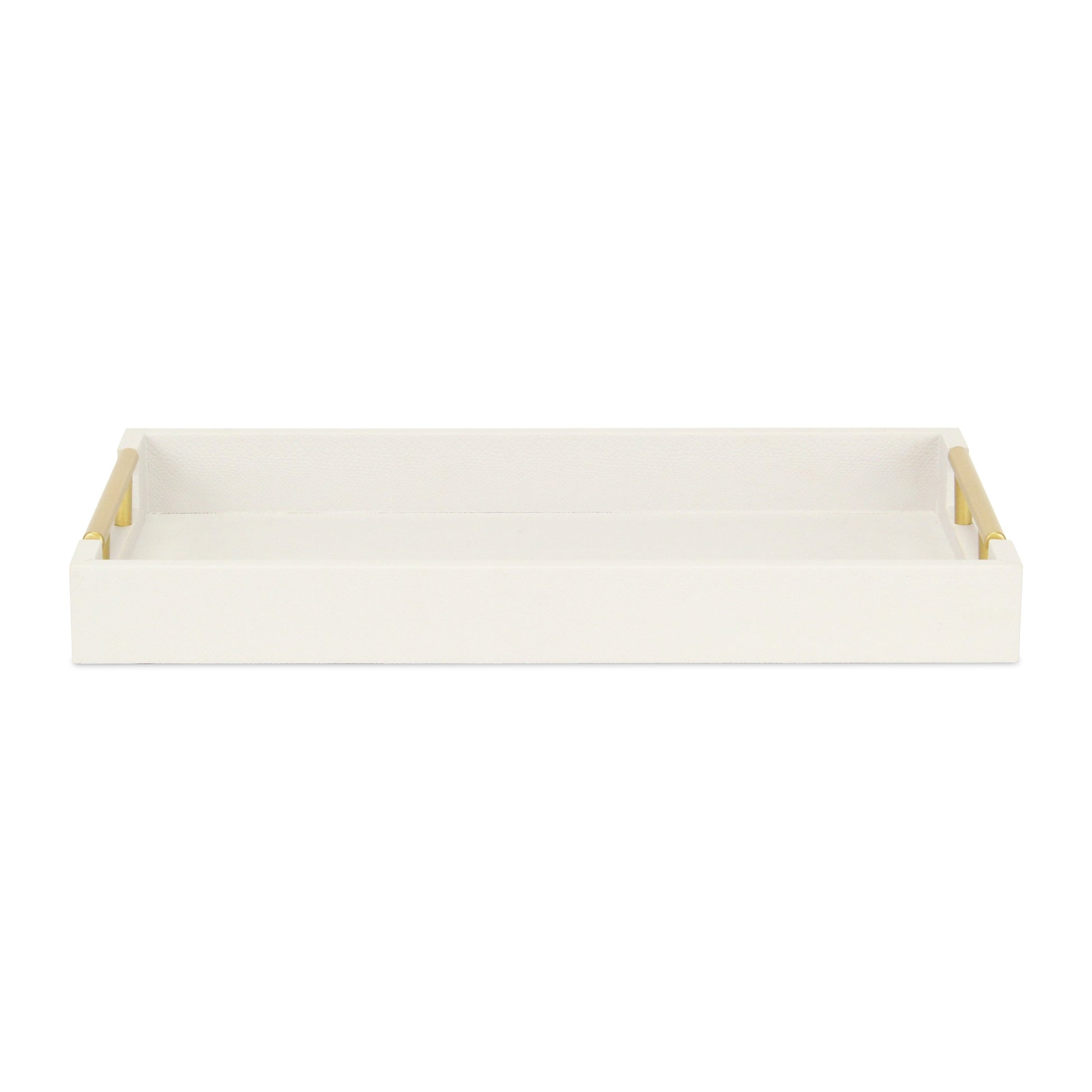 16" Wood Faux Shagreen Serving Tray With Handles - Loft&Timber