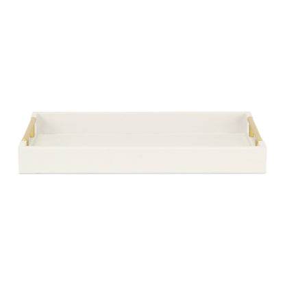 16" Wood Faux Shagreen Serving Tray With Handles - Loft&Timber