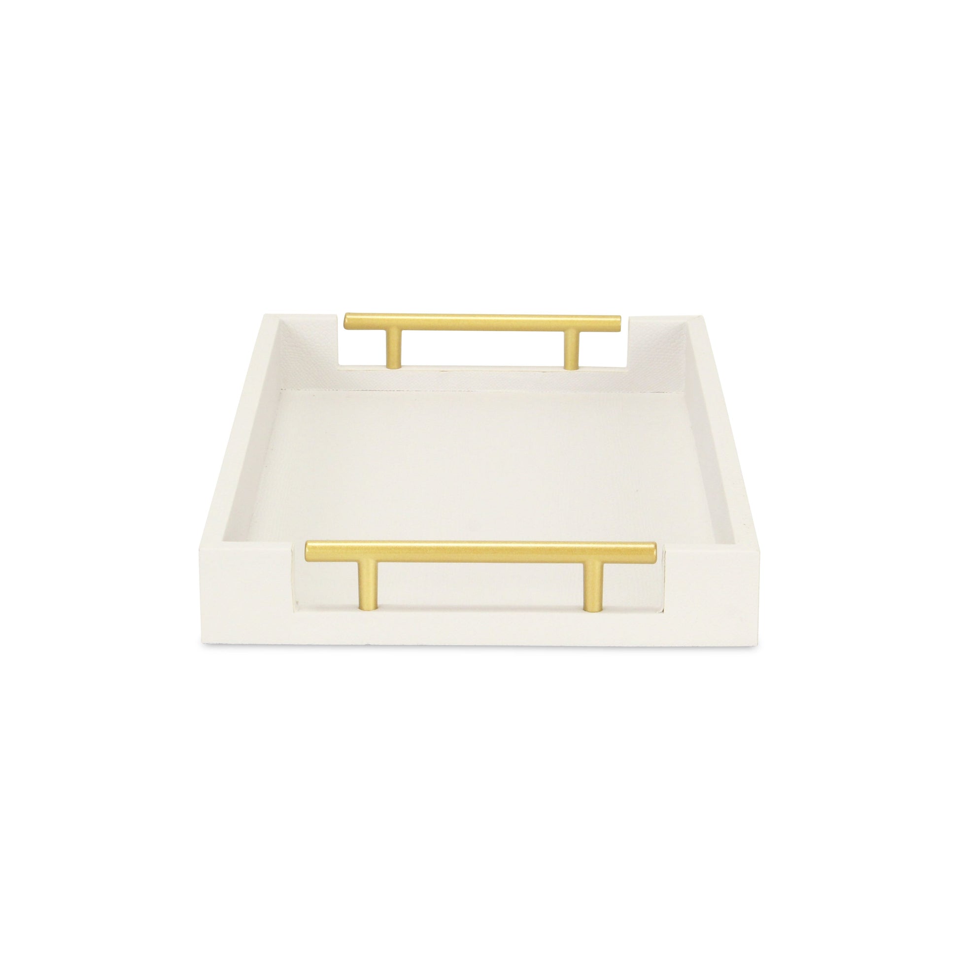 16" Wood Faux Shagreen Serving Tray With Handles - Loft&Timber