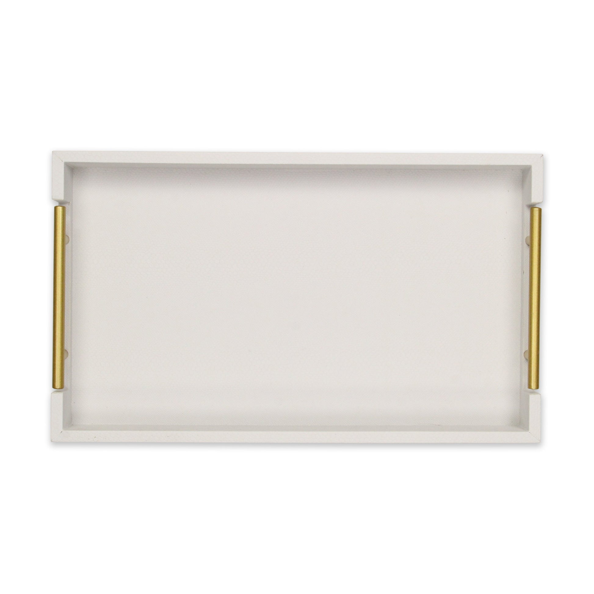 16" Wood Faux Shagreen Serving Tray With Handles - Loft&Timber