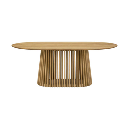 Five Piece Oak Oval Dining Set with Four Chairs - Loft&Timber