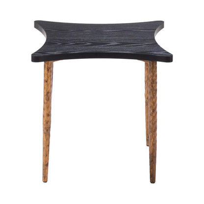 Set of Two Black and Bronze Wood and Steel Free Form Coffee And End Table - Loft&Timber