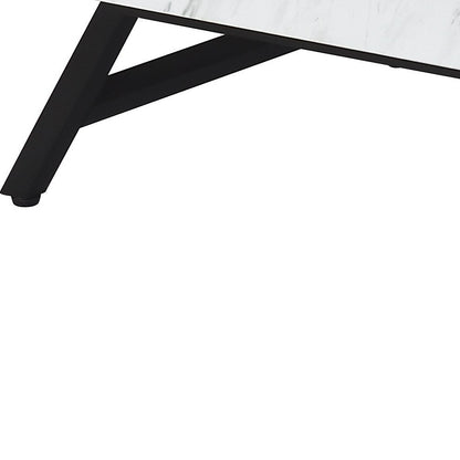 48" White and Black Wood and Steel Lift Top Coffee Table With Drawer - Loft&Timber