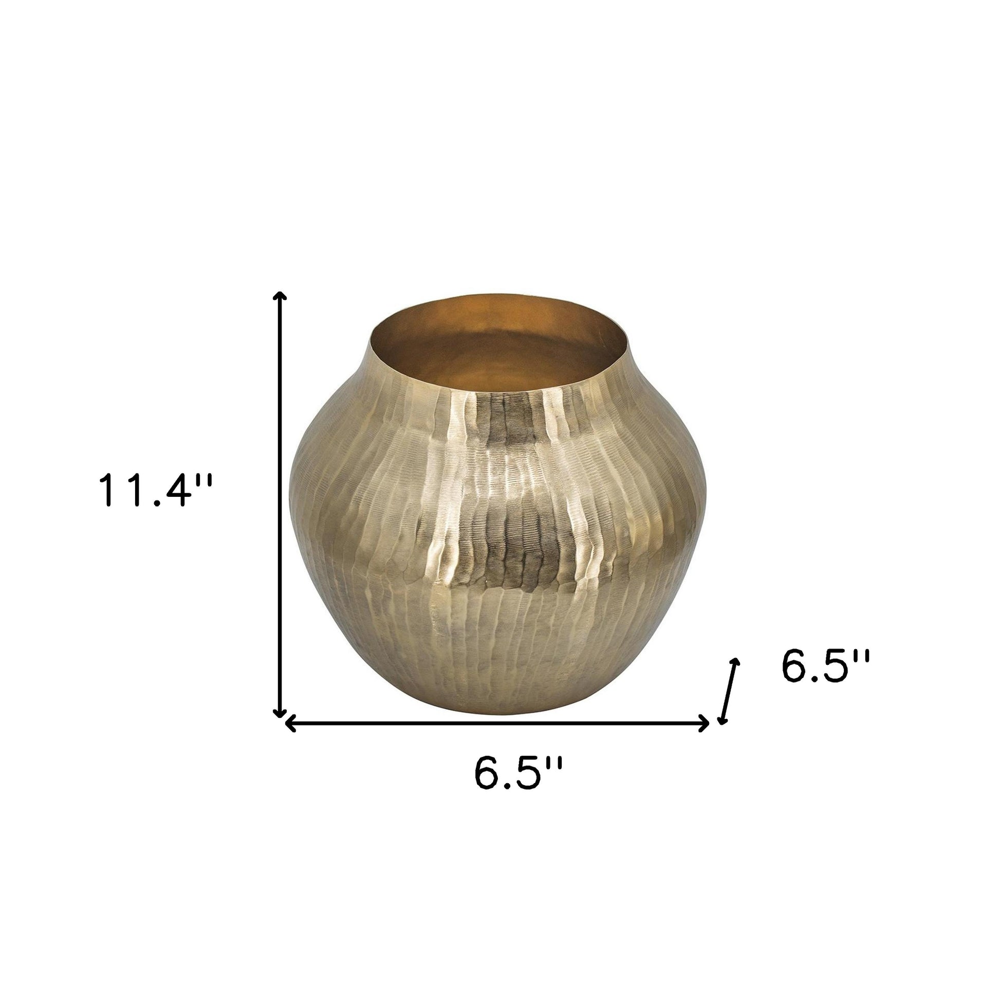 11" Gold Round Aluminum Table Vase - Loft&Timber