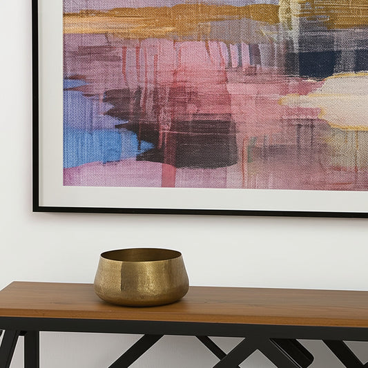 7" Gold Round Aluminum Table Vase - Loft&Timber