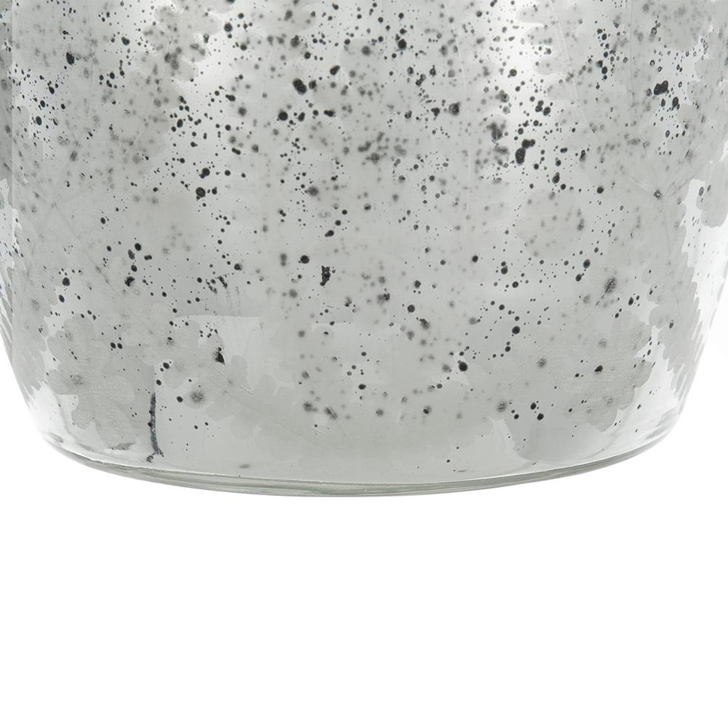10" Silver Floral Round Glass Table Vase - Loft&Timber