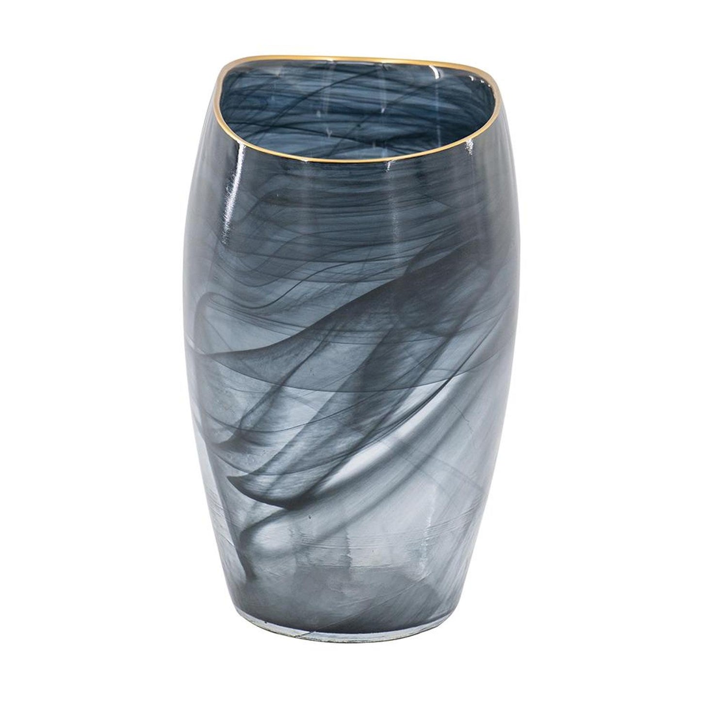 9" Charcoal Oval Glass Table Vase - Loft&Timber