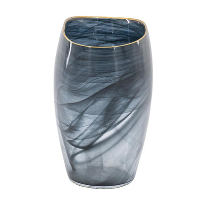 9" Charcoal Oval Glass Table Vase - Loft&Timber