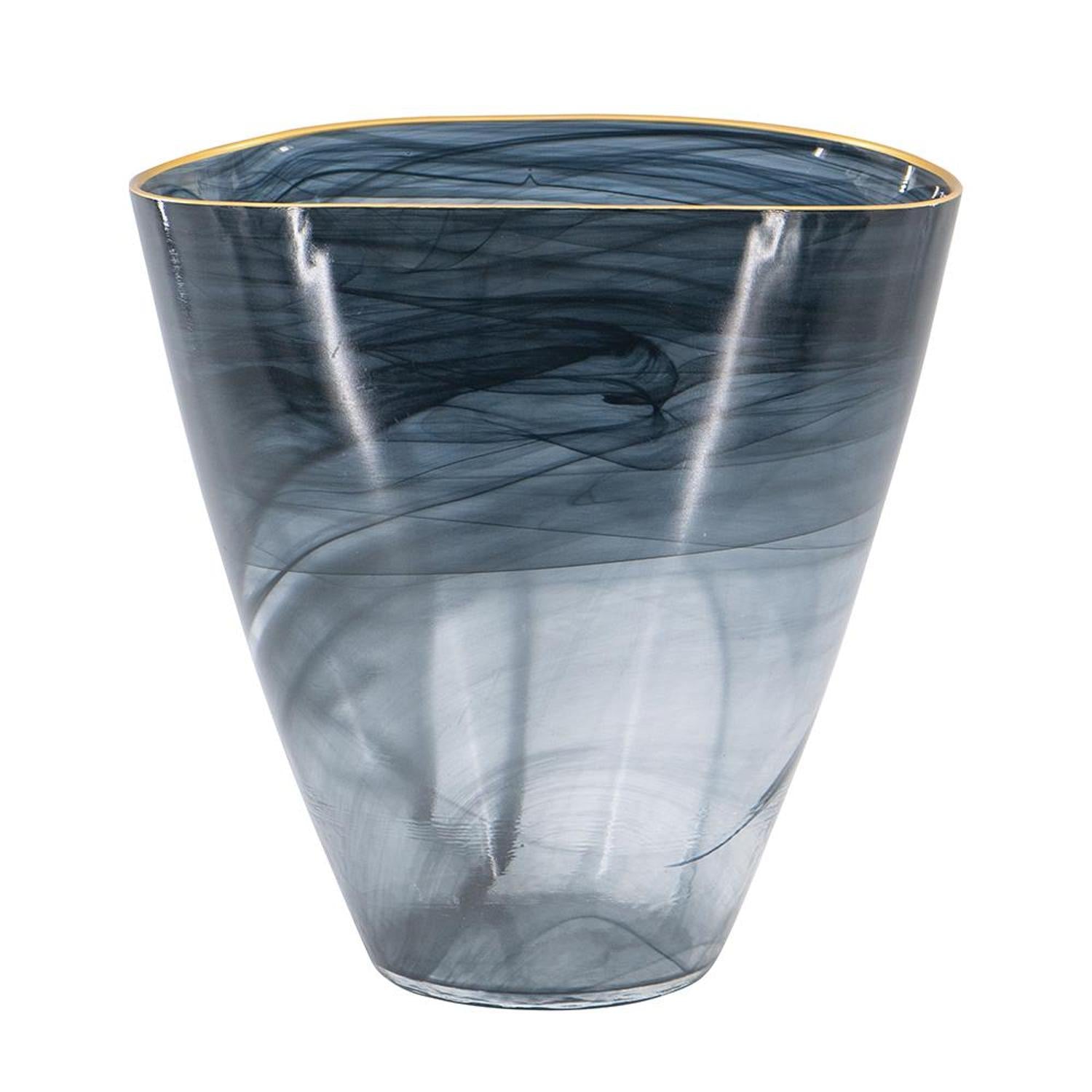 9" Charcoal Oval Glass Table Vase - Loft&Timber