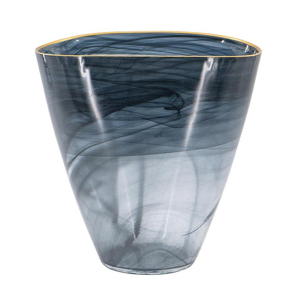 9" Charcoal Oval Glass Table Vase - Loft&Timber