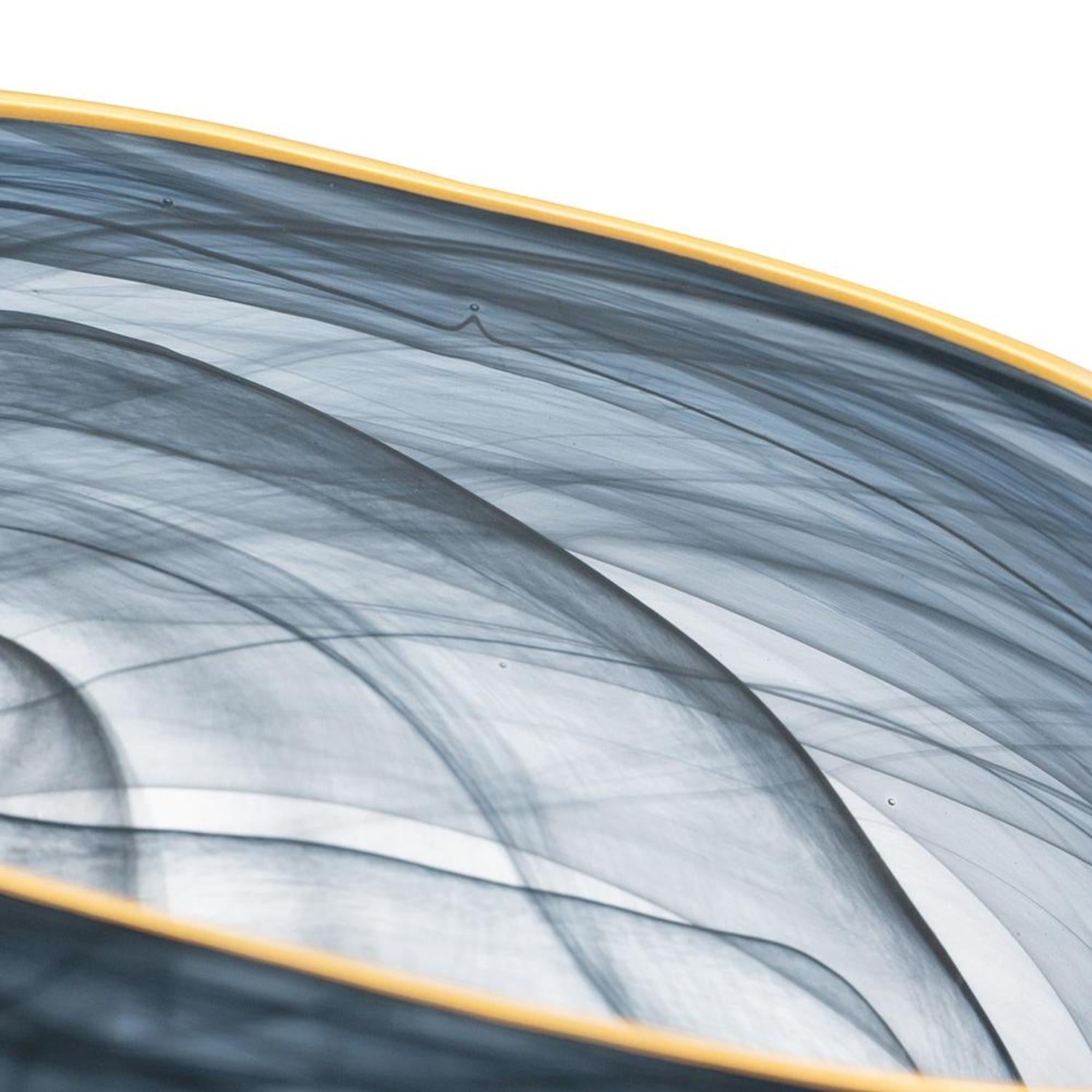 9" Charcoal Oval Glass Table Vase - Loft&Timber