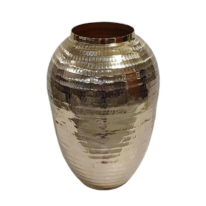 17" Gold Round Aluminum Table Vase - Loft&Timber