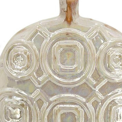 16" Ivory Geometric Bud Ceramic Table Vase - Loft&Timber