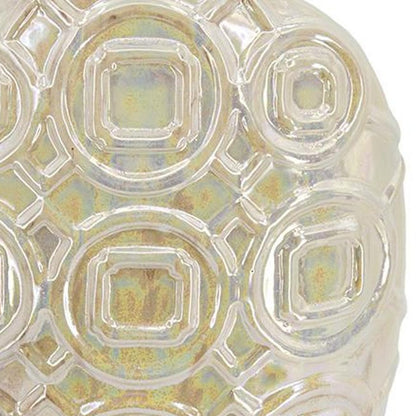 20" Ivory Geometric Bud Ceramic Table Vase - Loft&Timber