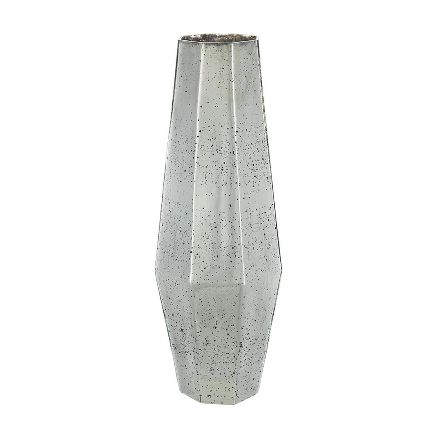 20" Silver Cylinder Glass Table Vase - Loft&Timber