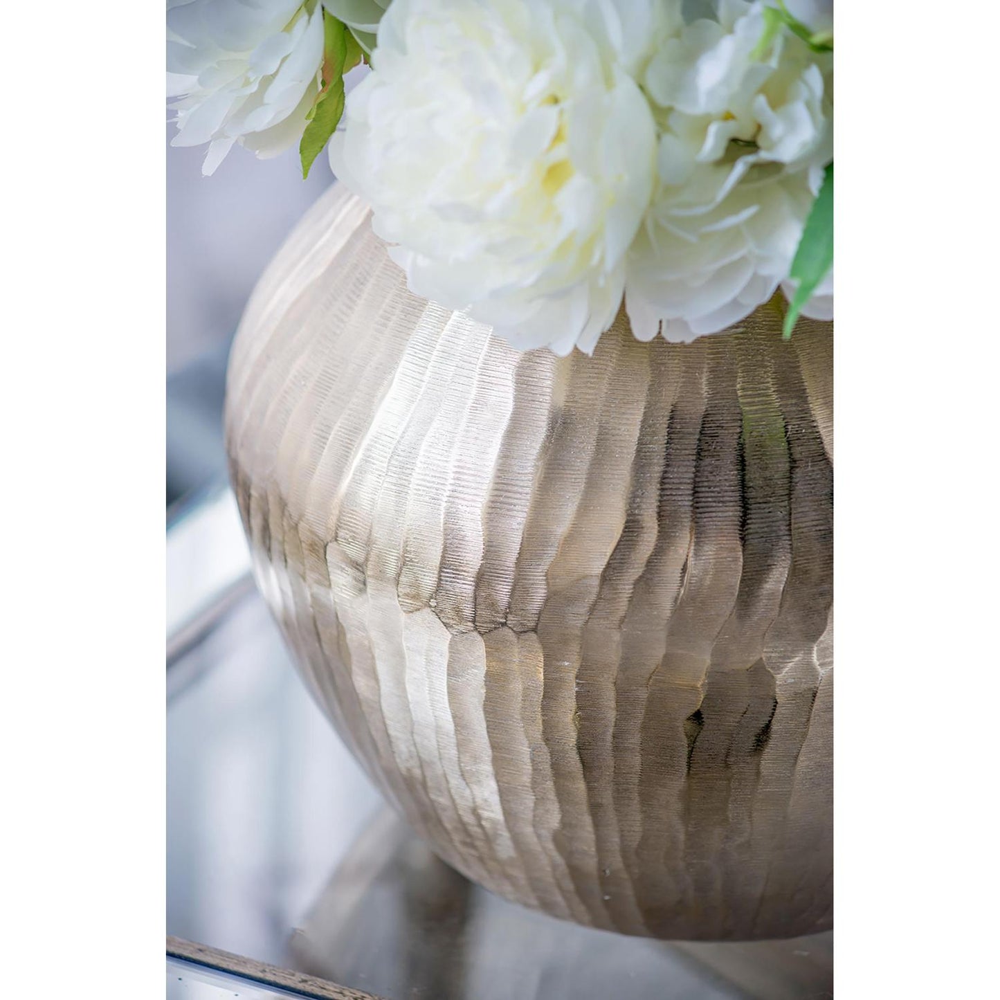 9" Gold Round Aluminum Table Vase - Loft&Timber