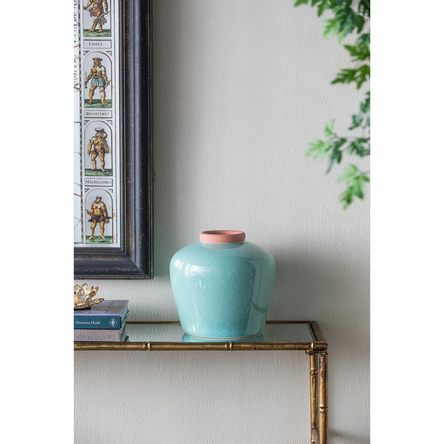 9" Brown Round Ceramic Table Vase - Loft&Timber