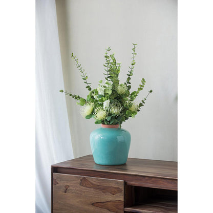 9" Brown Round Ceramic Table Vase - Loft&Timber