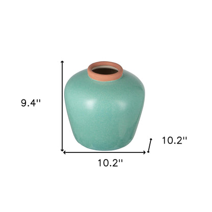 9" Brown Round Ceramic Table Vase - Loft&Timber