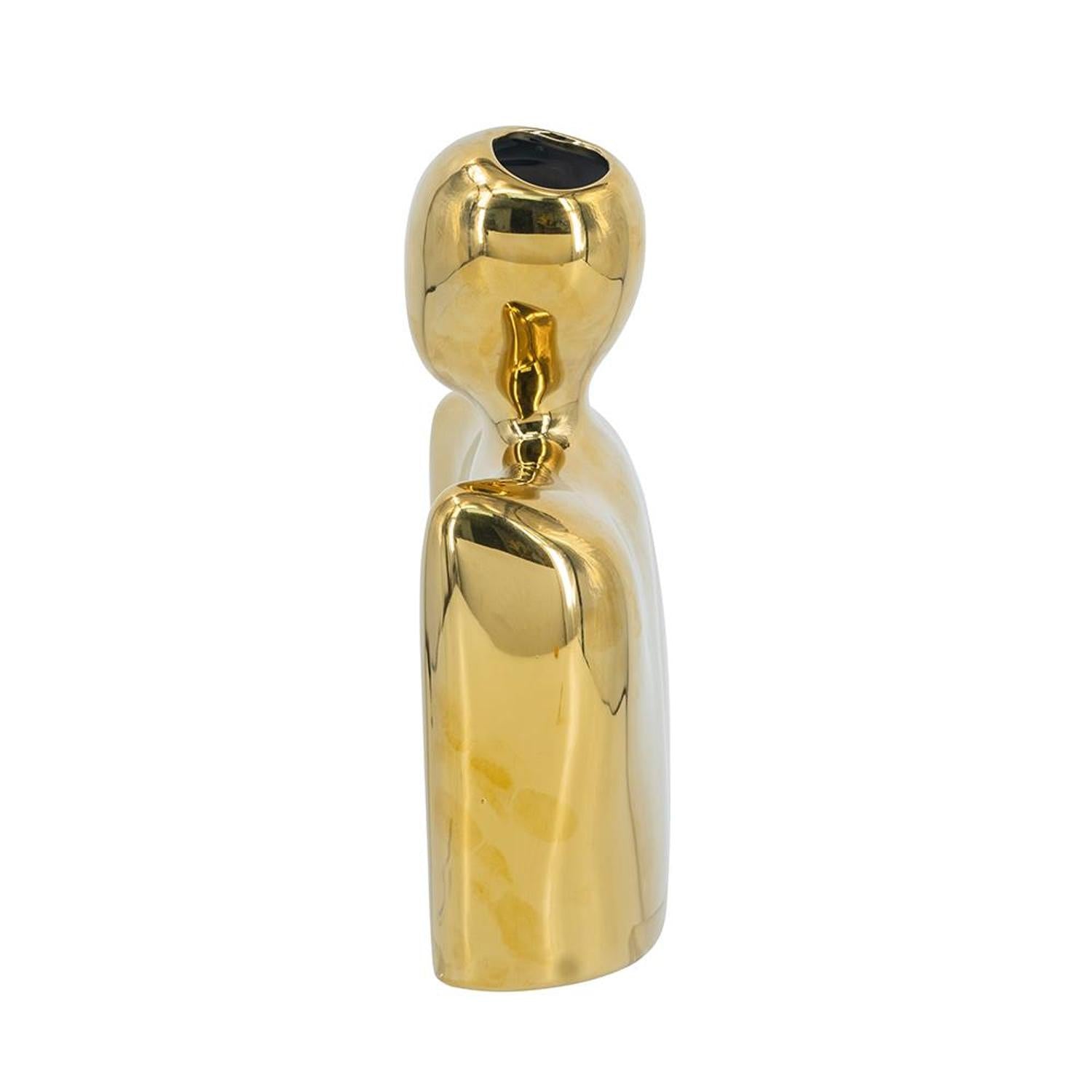 10" Gold Ceramic Table Vase - Loft&Timber