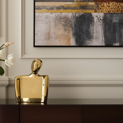 10" Gold Ceramic Table Vase - Loft&Timber