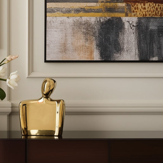 10" Gold Ceramic Table Vase - Loft&Timber