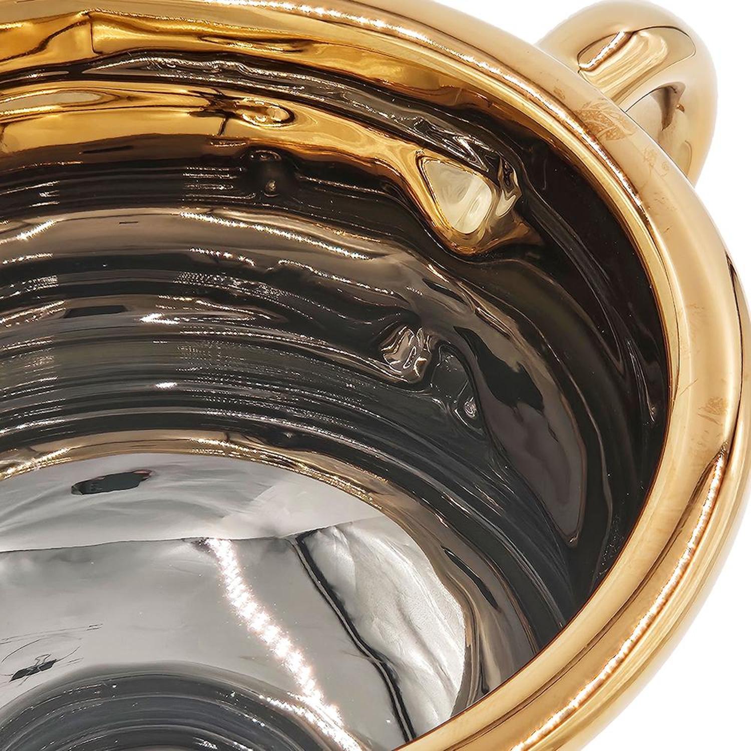 6" White And Gold Amphora Ceramic Table Vase - Loft&Timber