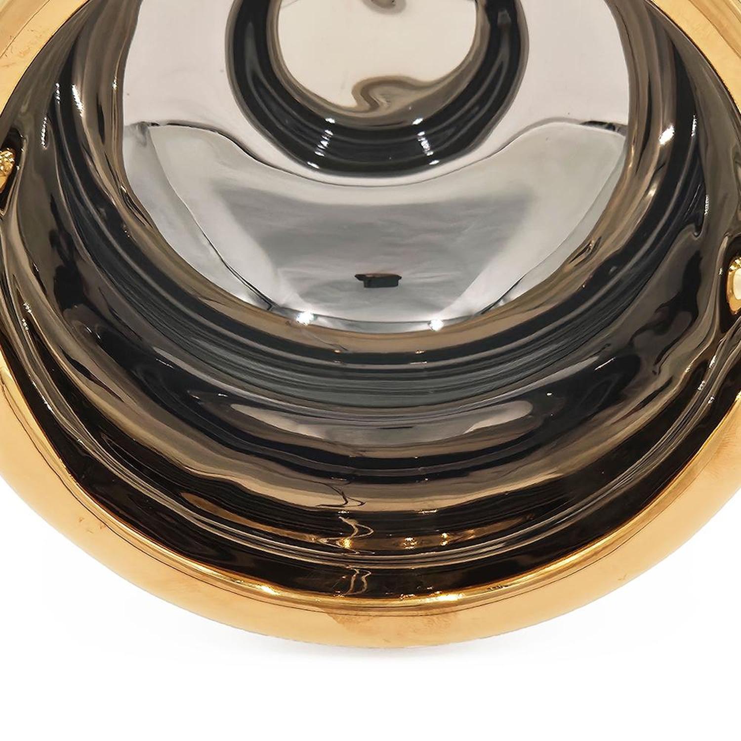 6" White And Gold Amphora Ceramic Table Vase - Loft&Timber